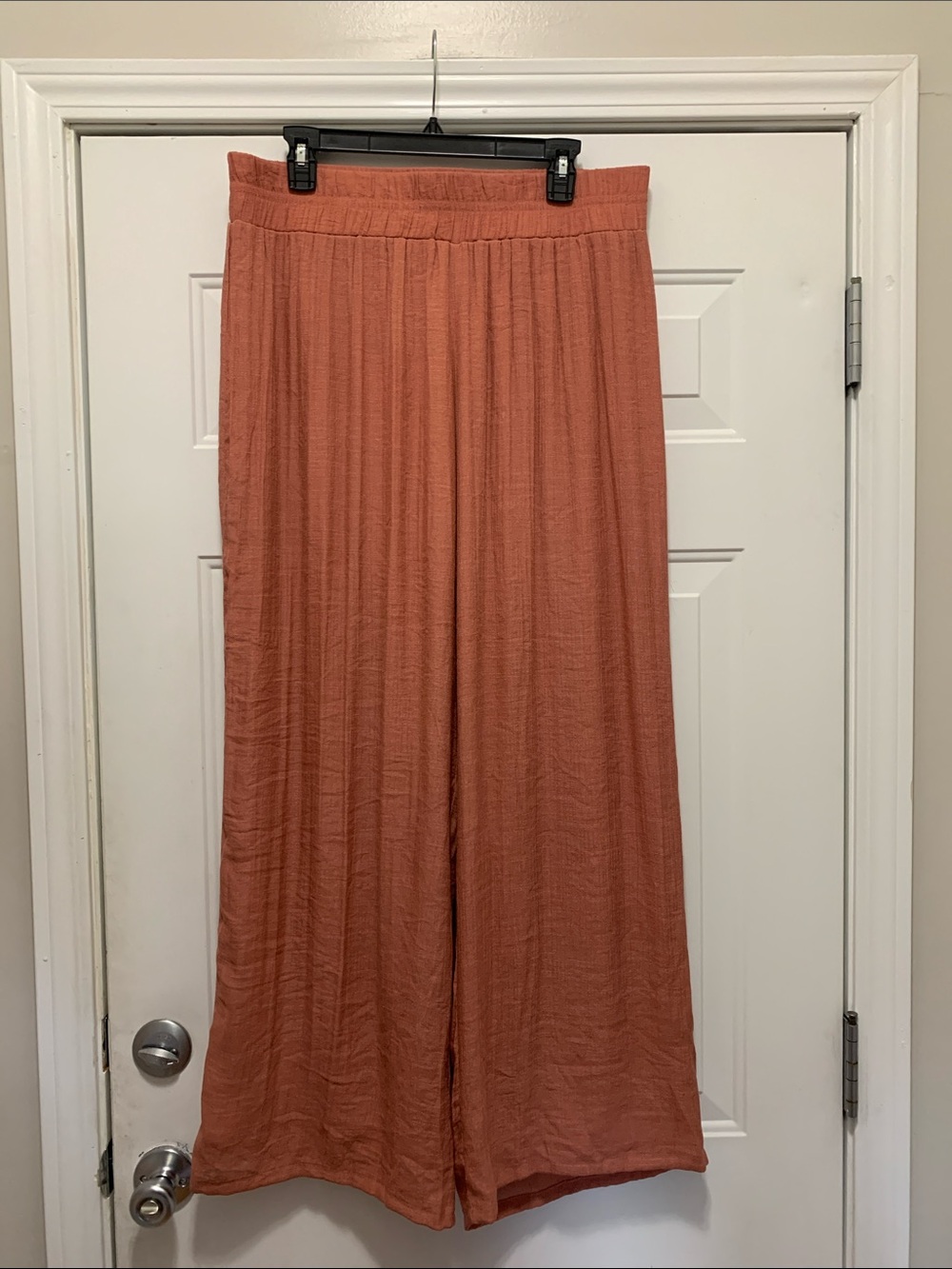 3/$15 new directions Terracotta Wide-Leg Elastic Waist Pants Size Large